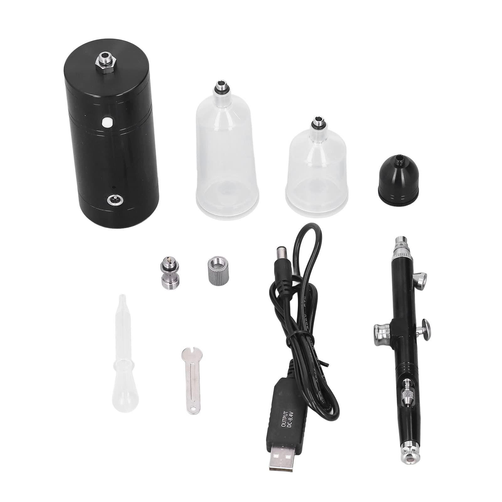 Airbrush -Kit, Schnurlose Wiederaufladbare Airbrush -Pistole mit 18psiem Druck, 3 Farbbecher, für Make -up -Tattoos Modell Malerei -Handwerk