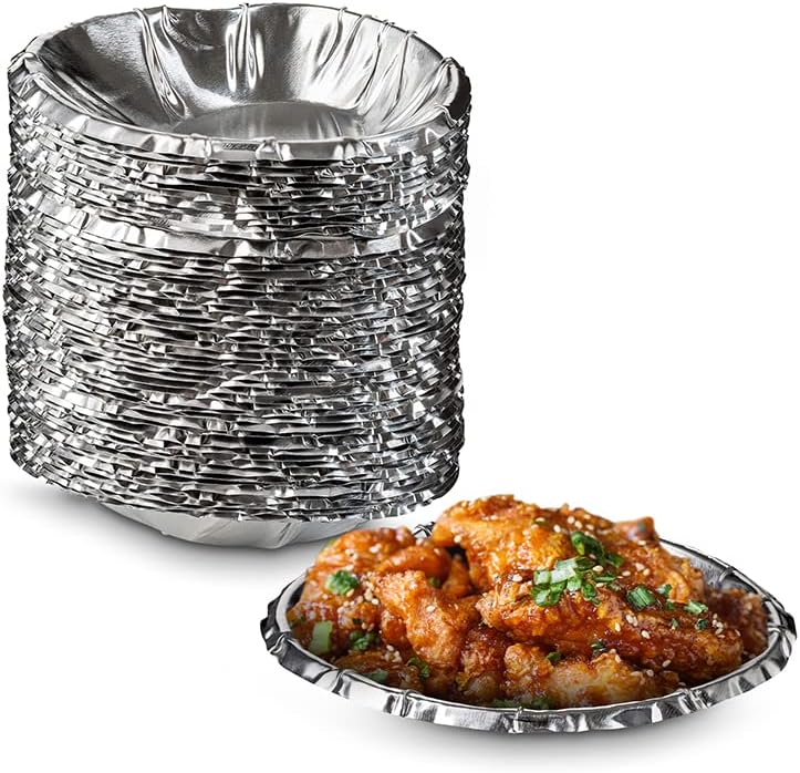 MT Products Aluminum Foil Clamshells - Pack of 50 Mini Pans for Baking Clam Shells - Disposable Pie Tins - Plate for Serving All Types of Clam Pies