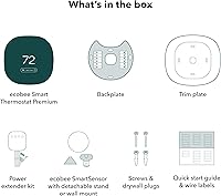 Vista 11 de ecobee Termostato inteligente prémium con sensor inteligente y monitor de calidad del aire, termostato Wifi programable, funciona con Siri, Alexa