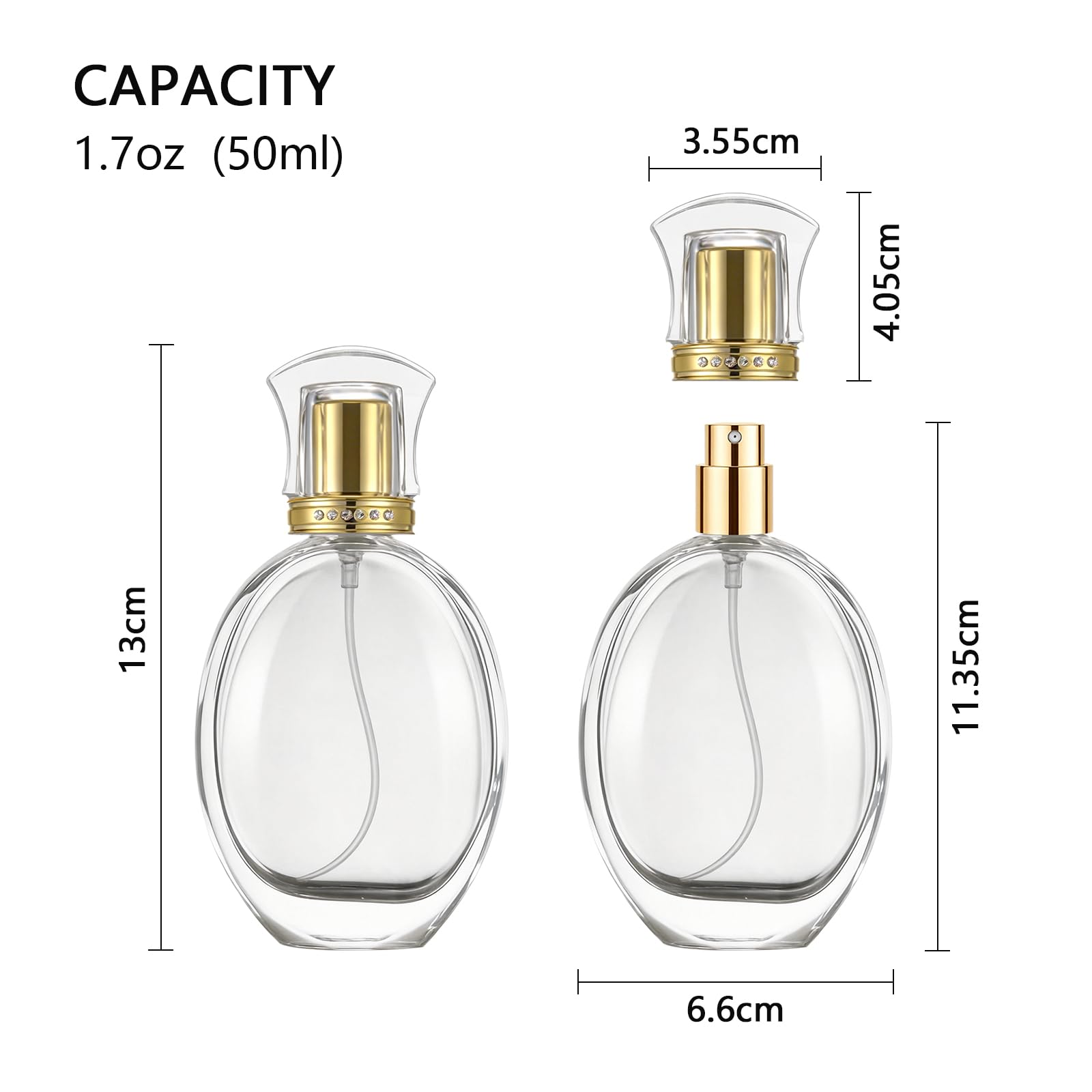 Amazon.com: JJKMALL 50ml 1.7oz Vintage Oval Shape Crystal Glass