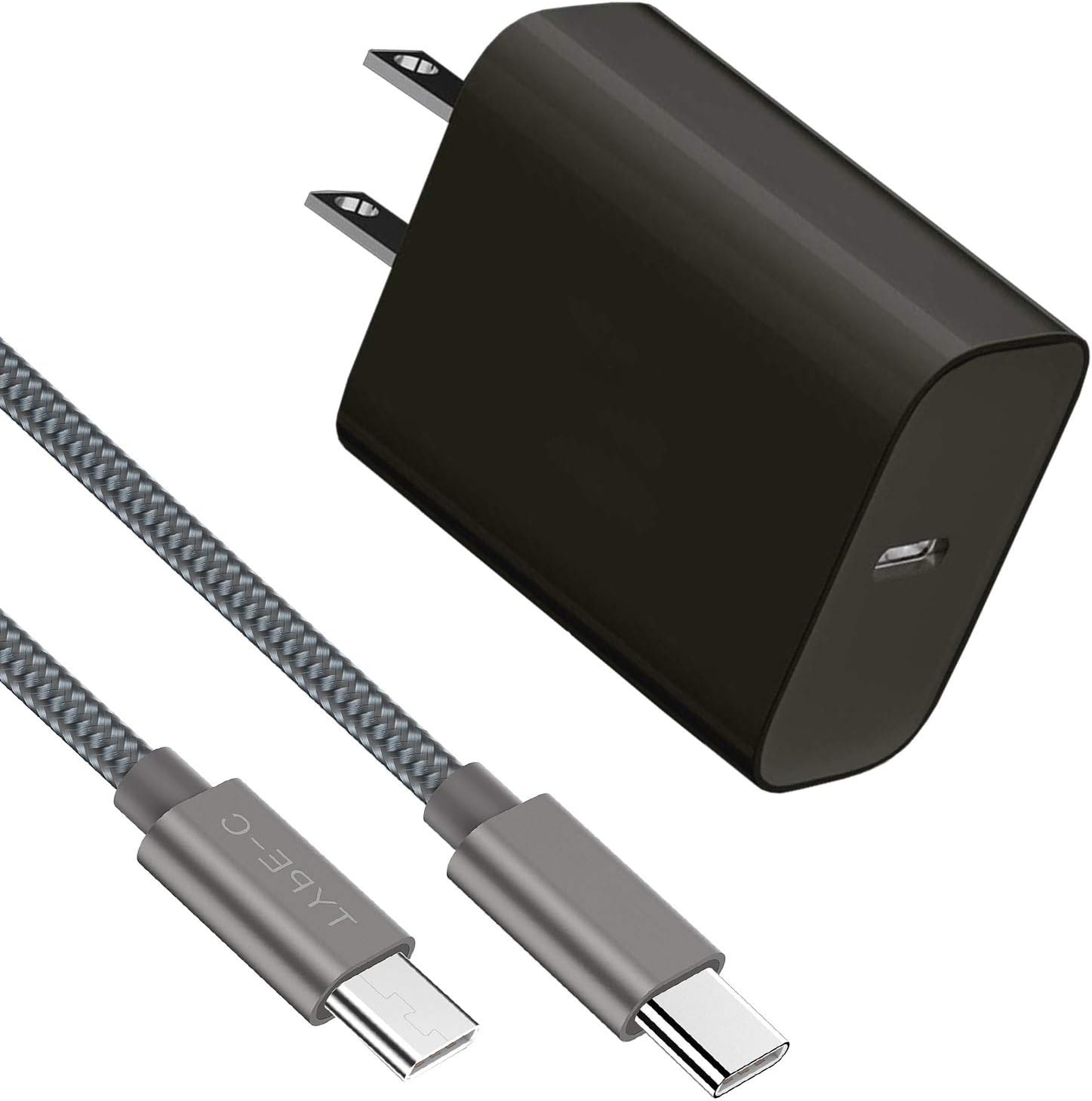 USB C Charger - 18W PD Fast Power Adapter for iPad Pro 2018 and up, iPhone 11 11 Max, Note 10 Note 10+, Galaxy S10 S9 S8, Google Pixle 3 3LX, LG ThinQ V50, G8 Moto Z, Ultra Compact, 6.6ft Cable, White