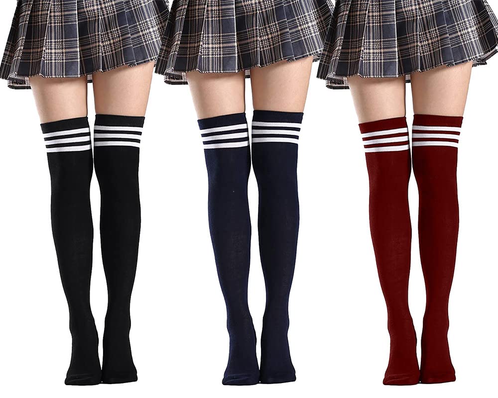 3 Paires Chaussettes Hautes Femme Antidérapantes Taille 35-39, Chaudes