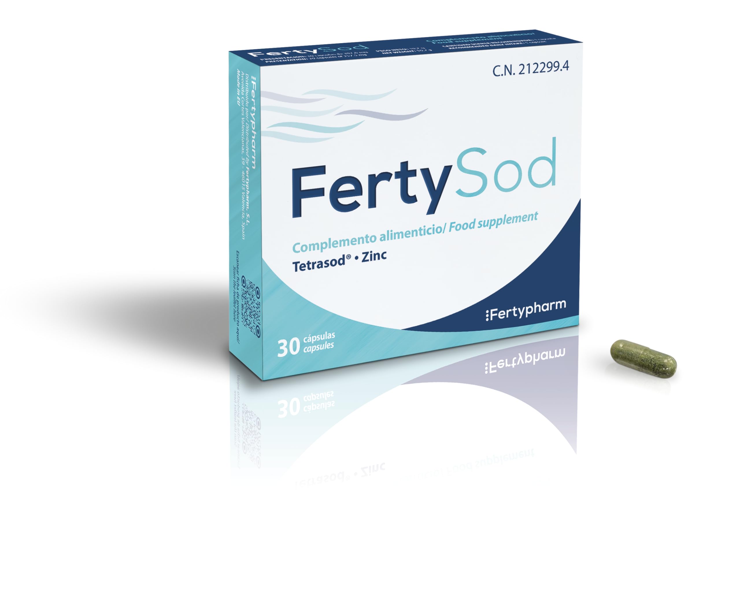 FERTYSOD | Comlemento alimentico | Fertilidad Masculina | TetraSOD® y Zinc | 30 cápsulas