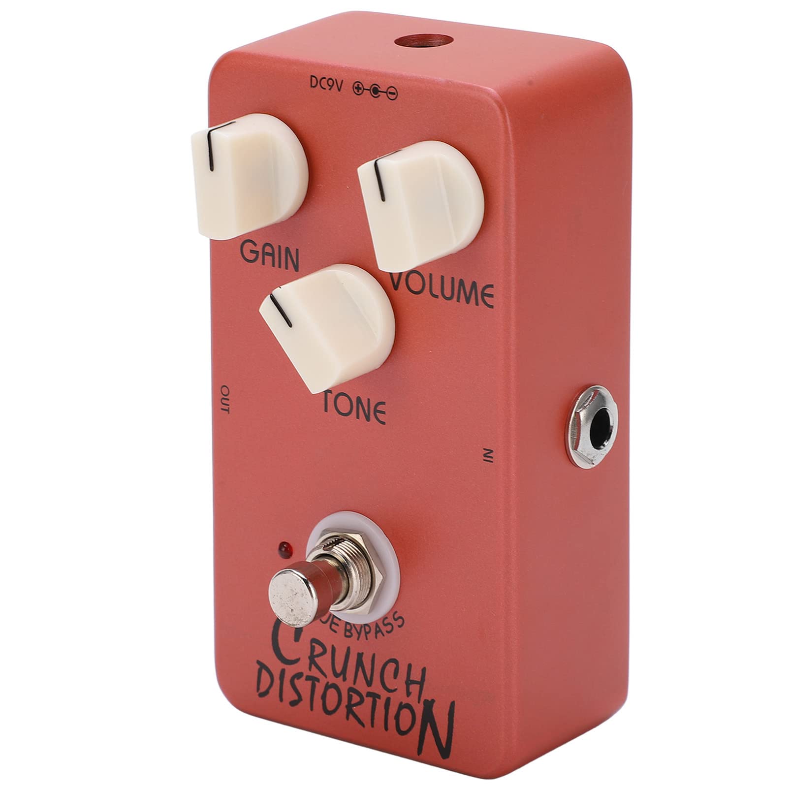 Pedale distorsione Pedale effetto per chitarra British Rock Metal True Bypass Design compatto rosso scuro Custodia interamente in metallo per musicisti di chitarristi elettrici