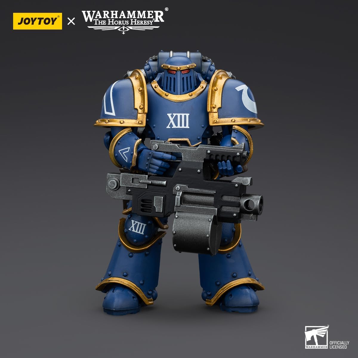 Warhammer 40k: Ultramarines MKIII Tactical Support Squad Legionary with Heavy Bolter 1:18 Scale Action Figure