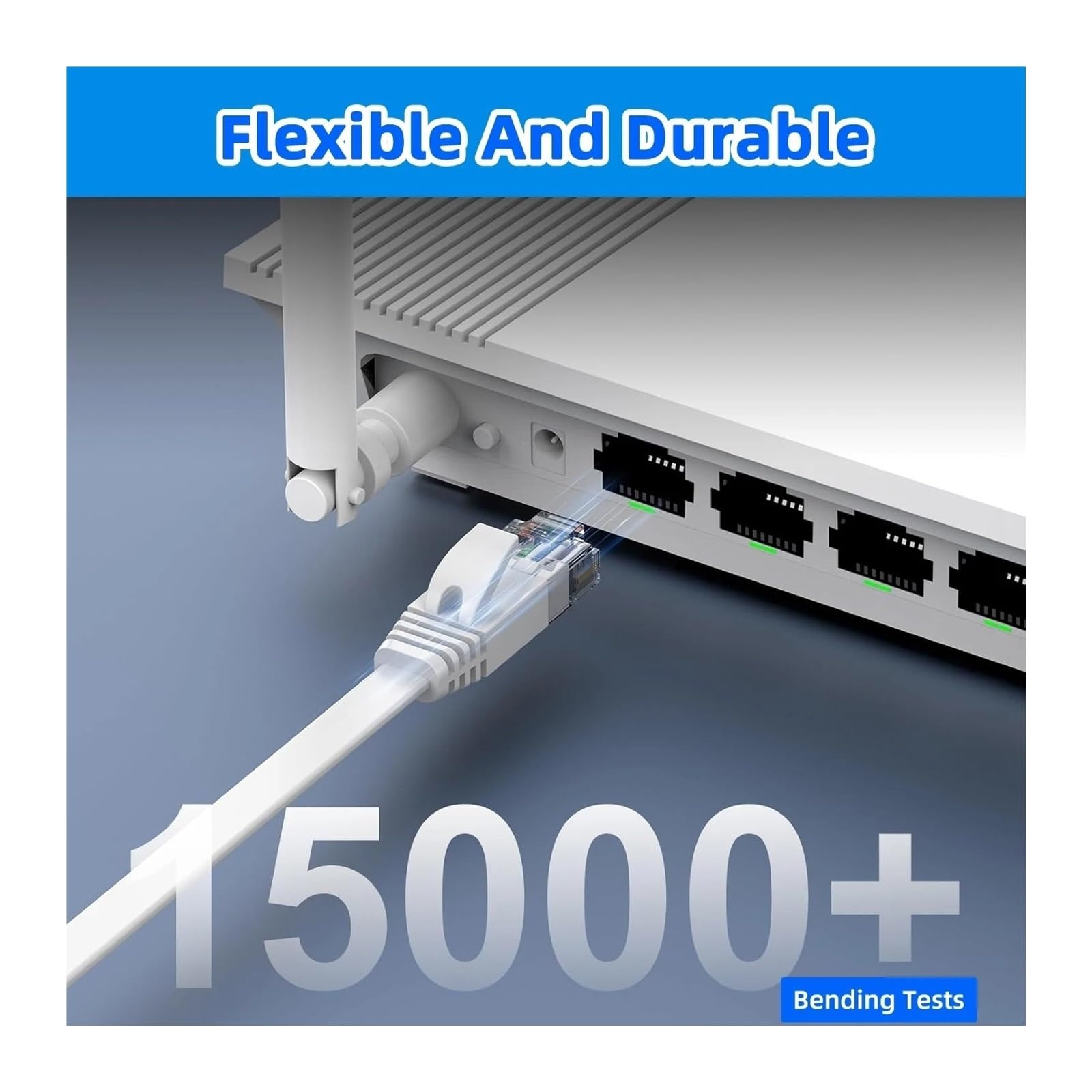 Générique 0.1M 0.2M 0.3M 0.5M 50M Cat6 câble Ethernet court plat RJ45 ordinateur Internet LAN réseau Ethernet câble de raccordement(Cat 6-black,30M)