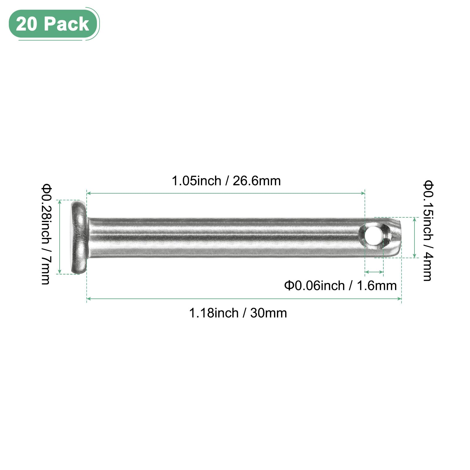M METERXITY 20-Pack Single Hole Clevis Pins - Image 3
