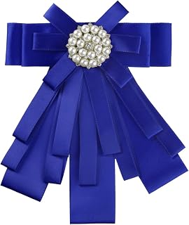 Allegra K Women's Pre-tied Bowknot Beads Ribbon Brooch