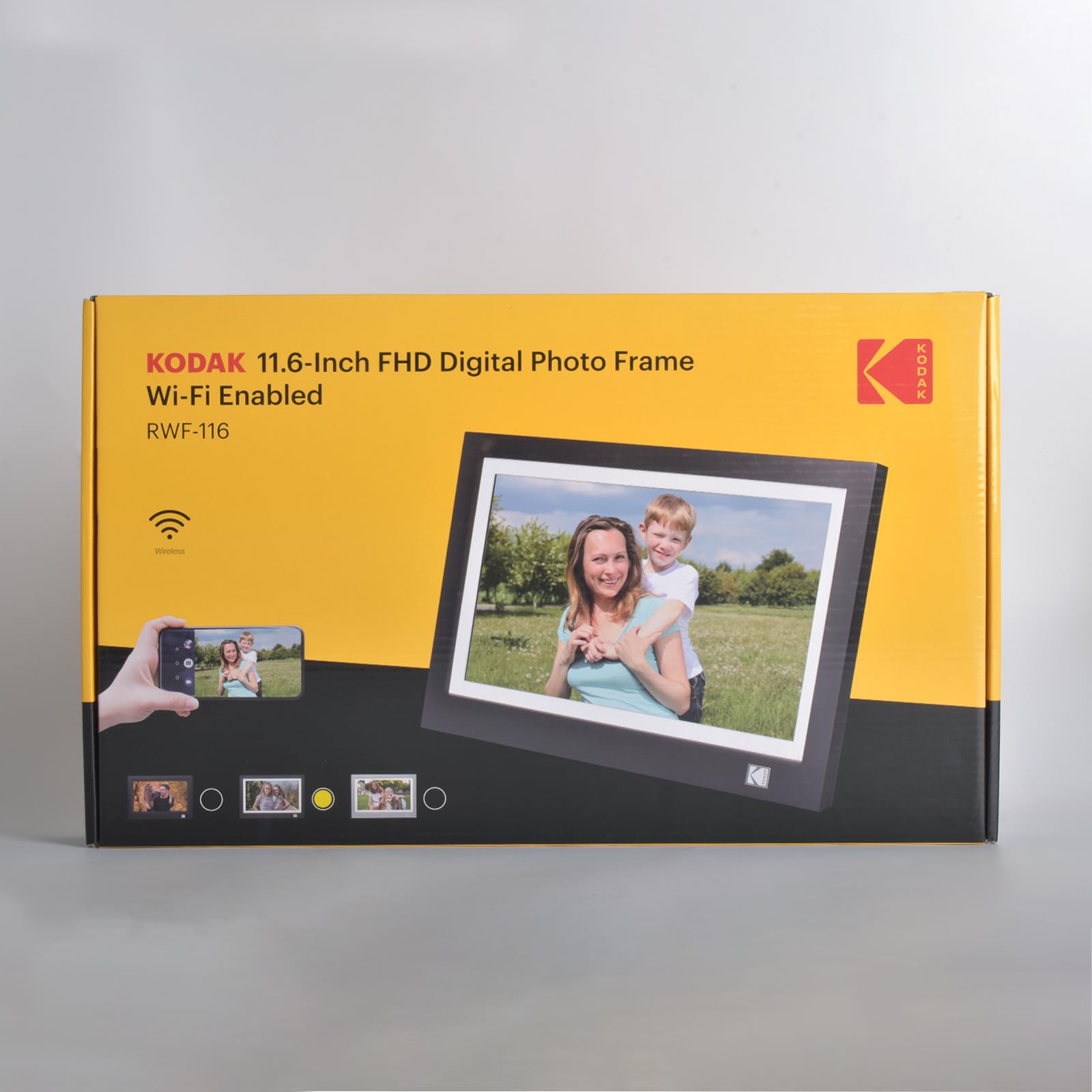 Tibuta Cornice digitale WLAN da 15,6 pollici, 1366 x 768 IPS touch screen, cornice digitale, noce 32G, condividere foto o video tramite l'app Frameo