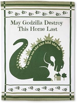 getDigital Dish Cloth May Godzilla Destroy This Home Last - A Funny Home Blessing Kitchen Towel for Geeks and Monster Movie Fans - 100% Cotton, Absorbent and Machine Washable