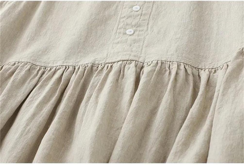 Women's Sleeveless Dress Casual V Neck Button Down Loose Midi Dresses
