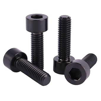 Titanium Bolt M6 x 20mm Hex Bolt for Bicycle Screw Pack of 4 Black