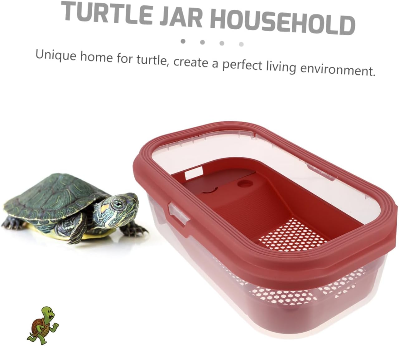 Mipcase Large Plastic Tortoise Tank with Terrace Spacious Breeding Case for Turtles Frogs and Lizards for Swimming and Sunning Easy to Clean