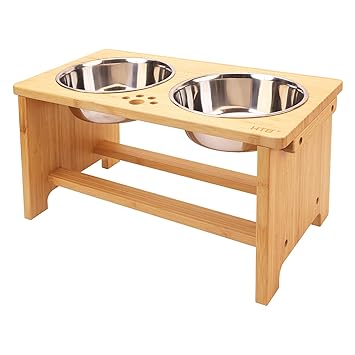 Elevated Dog Bowls,Raised Dog Bowl Stand Feeder with 2 Stainless Steel Bowls,Dog Cat Pet Food Water Bowls for Medium Large Dogs