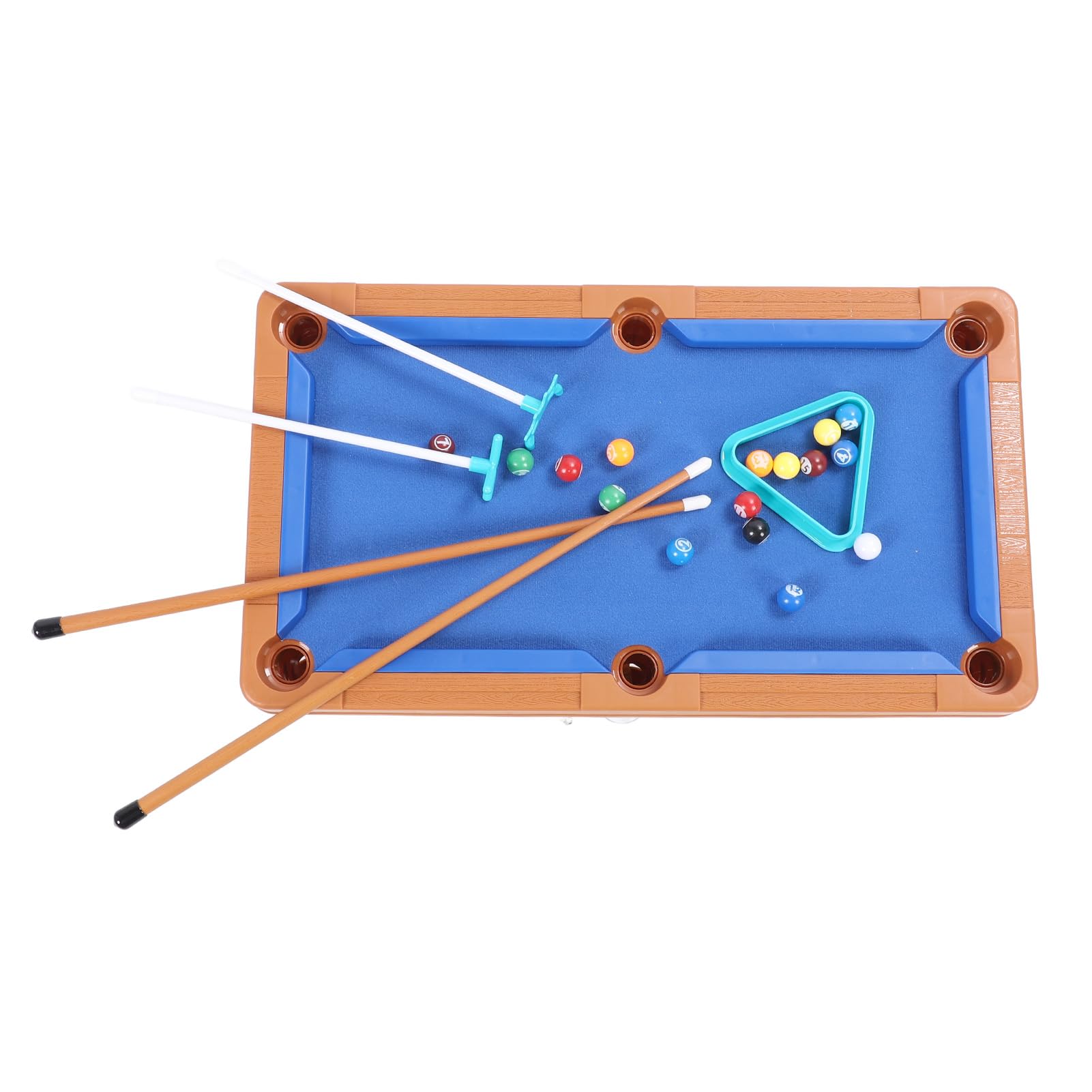 GLOGLOW Mini Table de Billard Portable de 17,32 Pouces avec Balles, Queues et Support Triangulaire, Jeu de Table Amusant pour Enfants et Adultes