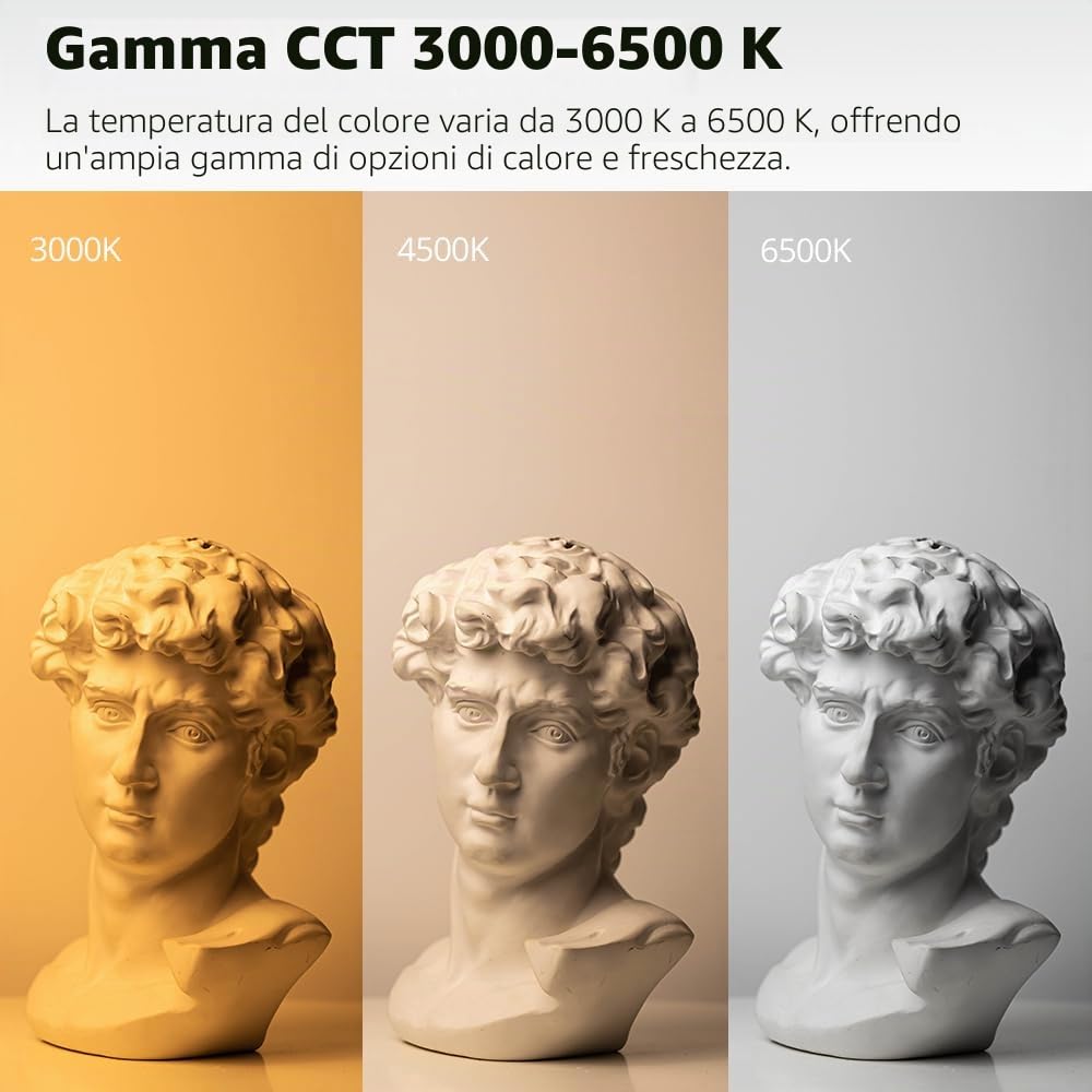 Kit di illuminazione per fotografia Softbox, 2 x AMBITFUL softbox da 65 cm con supporto per treppiede da 2 m e 2 lampadine LED bicolore da 50 W 3000-6500 K, illuminazione continua a LED