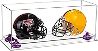 Vista 151 de Better Display Cases Acrílico 2 Mini casco de fútbol (no tamaño completo) vitrina con base de césped transparente (V46/A019)