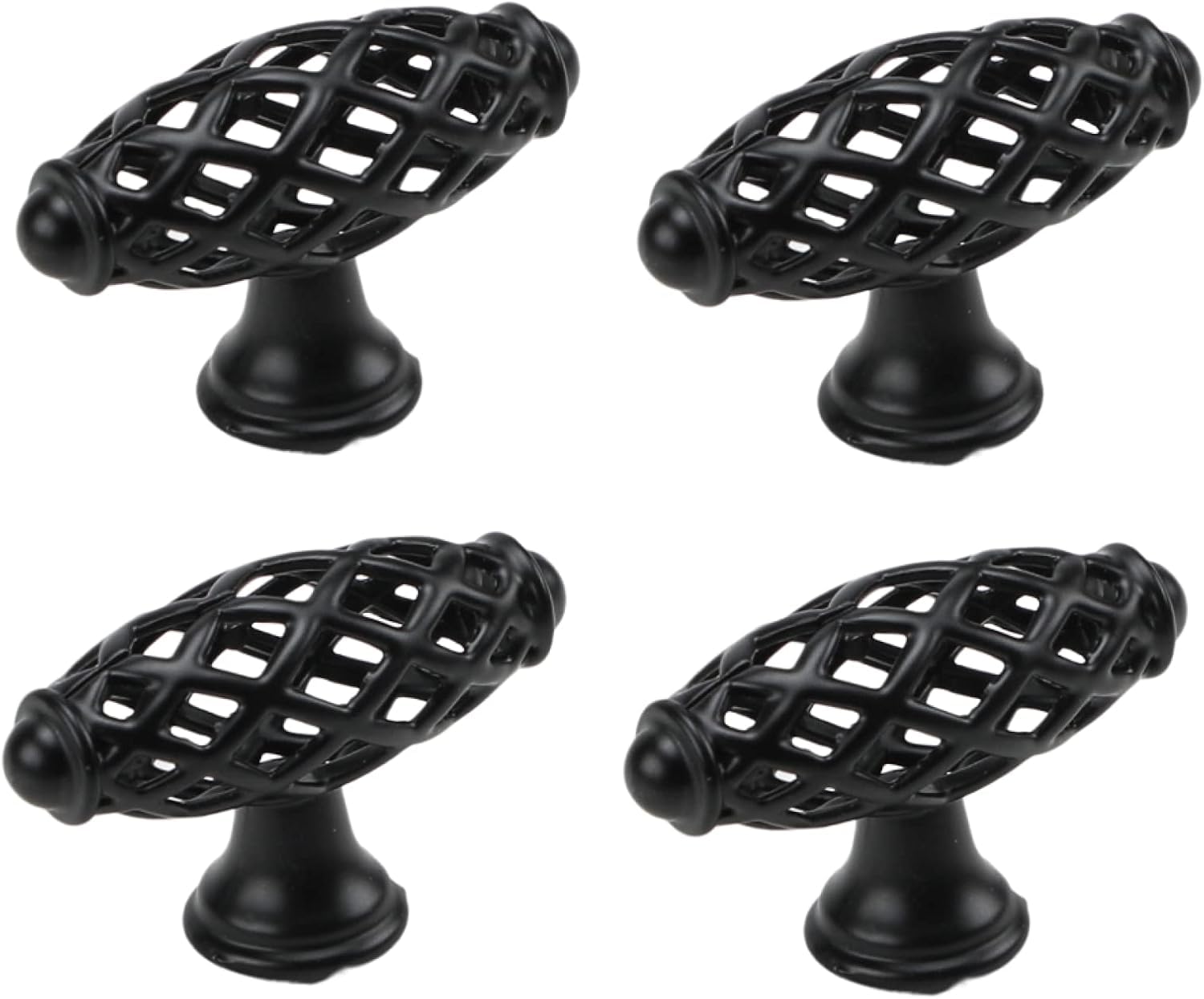 Tnbccxn Zinc Black 57*21Mm Cabinet Handles, Cabinet Handles,4 Pack Black Birdcage Handle(Zinc Black 57 * 21Mm)
