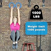 Vista 5 de Dolibest 2 Pack of Ninja Gymnastic Rings,Monkey Ring Outdoor Backyard Ninja Accessories Set,Swing Bar Rings Obstacle Course for Training Equipment