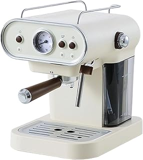 GKJHTED Cafetera eléctrica Italiana de 15 Bares, cafetera Espresso Retro semiautomática, Tipo Bomba, Capuchino con espumador de Leche a Vapor, 1050