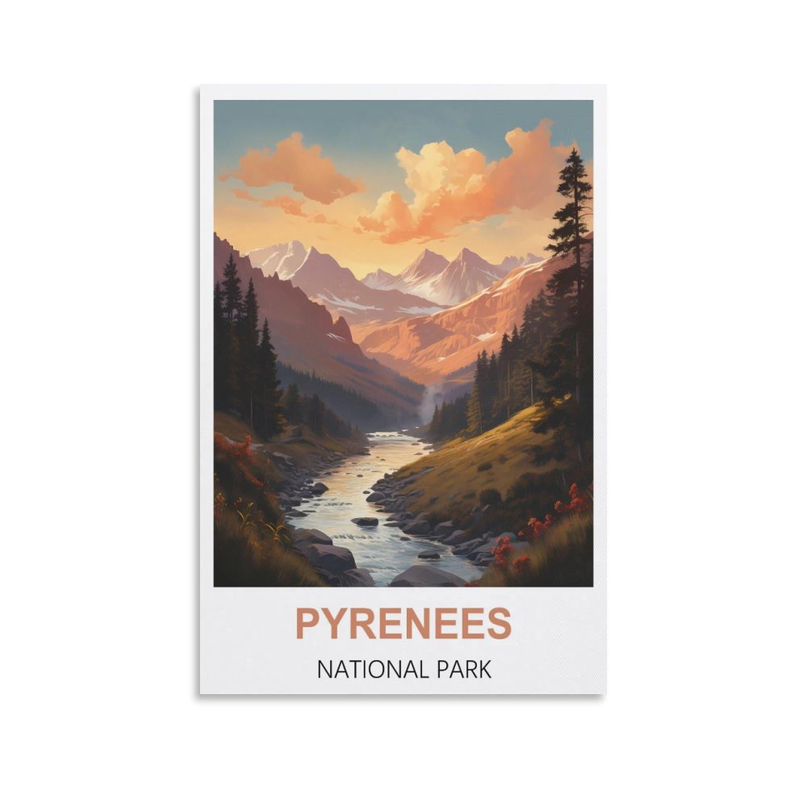 Metal Signs,Pyrenees National Park Art Plaque Poster Wall Decor for Home Tool Room Bar Club Restaurant Cafe 15x30cm