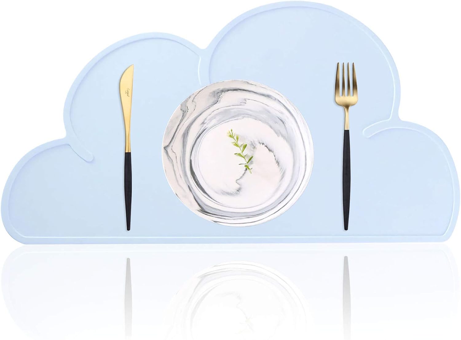 Alimybwoo Pet Dog Silicone Bowl Mat Cat Cloud Placemat Feeding Food Anti-Slip Bowls Waterproof Easy Clean Cute Food Grade
