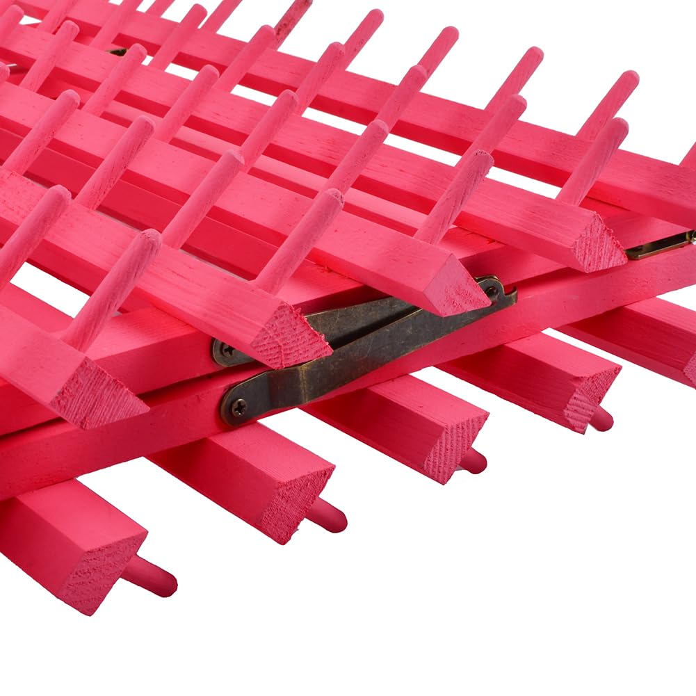 NW Faltbarer Garnhalter Aus Holz – Für Bis Zu 120 Spulen, 40x32 Cm, Rosa, Näh-Organizer
