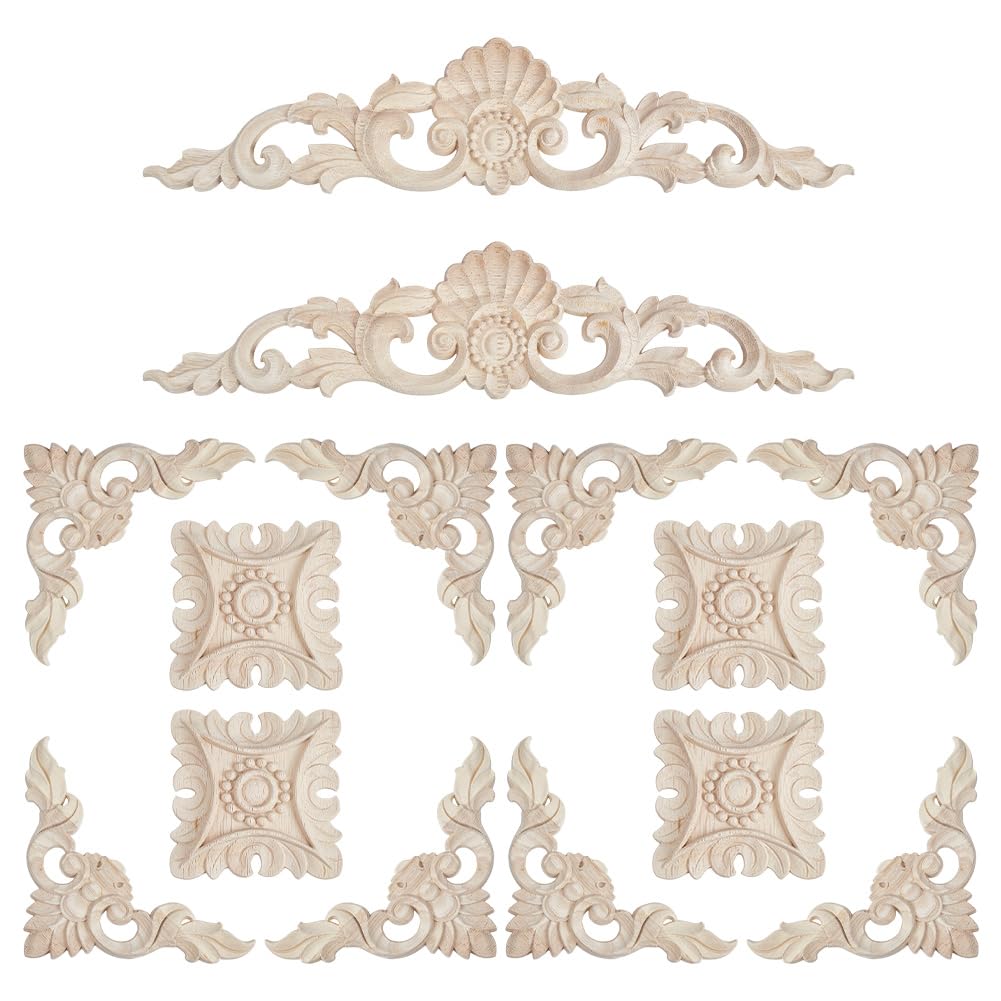 Déco murale et lit avec les appliqués en bois sculpté NBEADS 3 styles