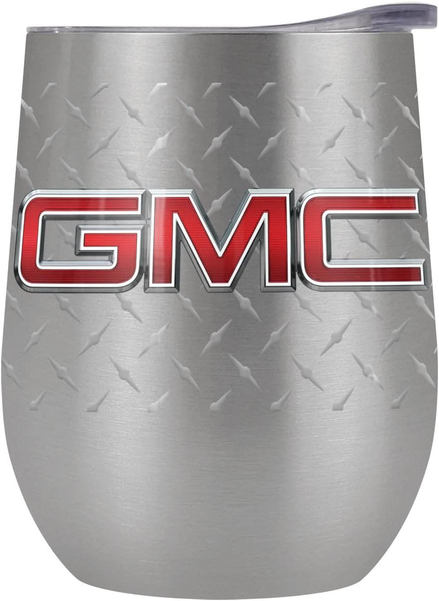 Gmc OFFICIAL Truck Logo 12 oz Stemless Tumbler, Stainless Steel Travel Cup|Lake Tumbler|Insulated with Leak Resistant Slide-Lock Lid