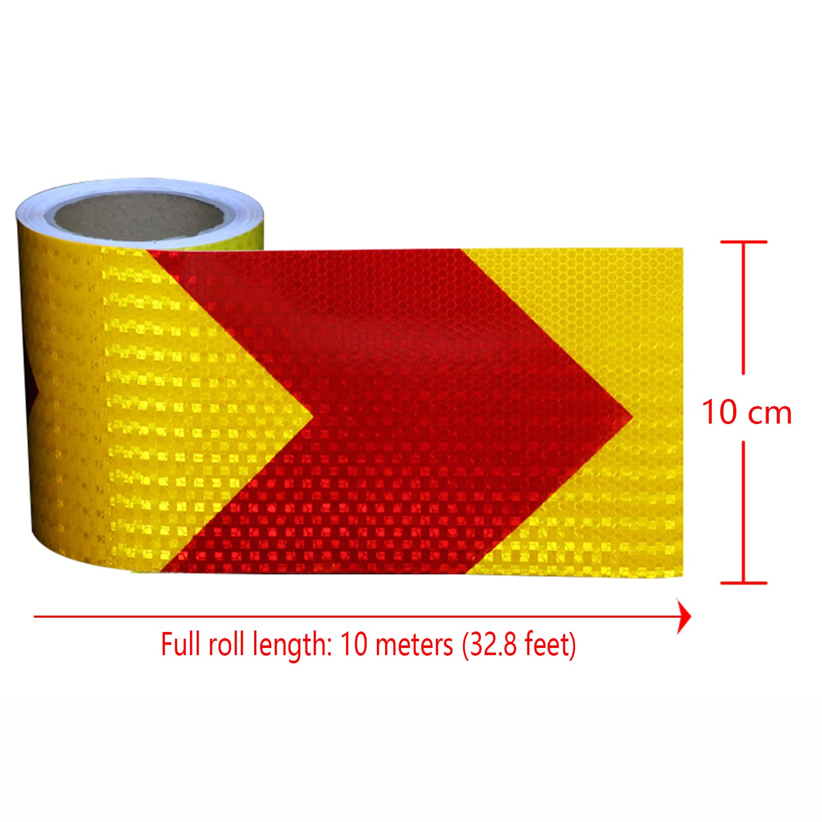 2 rollos de cinta reflectante impermeable de 10 m x 10 cm, de alta visibilidad, para coches y camiones y Emerncy, cinta de advertencia para mayor seguridad