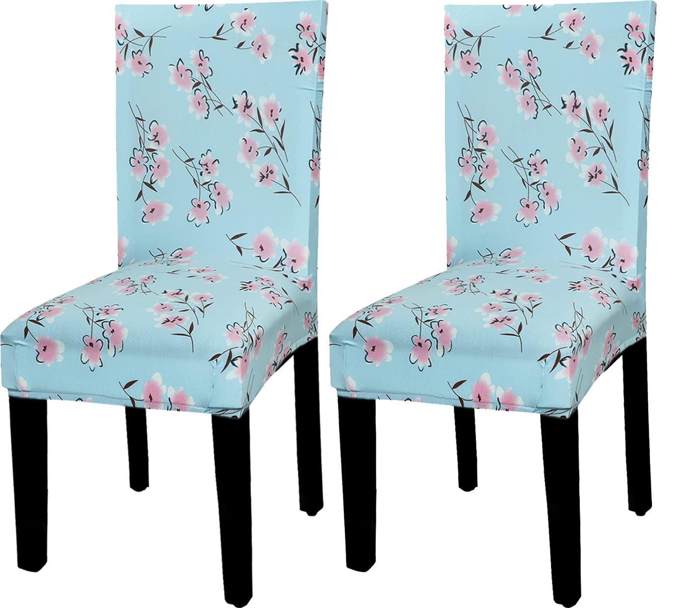 House of Quirk Polyester Spandex Printed Chair Cover Stretch Removable Washable Short Dining Chair Cover Protector Seat Slipcover (Blue Daisy, Pack of 2) (B09RPHG1MW) Amazon Price History, Amazon Price Tracker