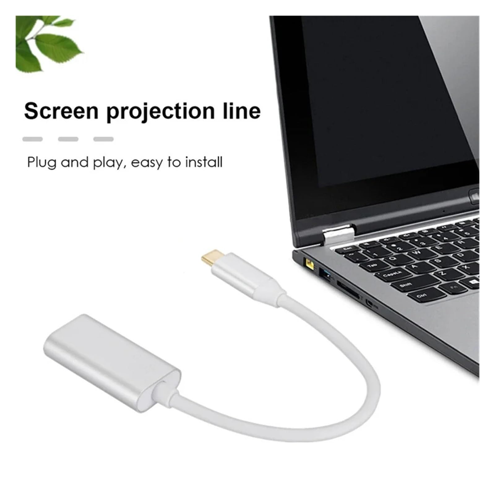 Adattatore USB 3.1 Da USB-C A HDMI (funzione HUB) - Compatibile Con MacBook/iPad/Samsung/Xiaomi/iPhone 15, Funziona Con TV/PC(Silver)