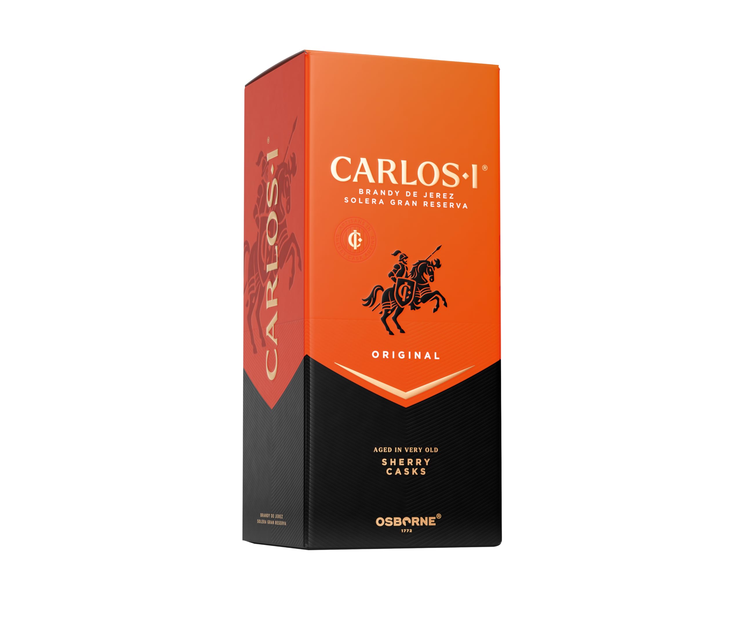 Carlos I Brandy De Jerez con Confezione Regalo, Bottiglia da 700ml
