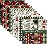 24 Feuilles Papier à carnet de motifs de Noël, 12"x12" Papier texturé rouge vert texturé Xmas Papier artisanal plié plat pour DIY La création de cartes Scrapbook Photo Album Decor, 12 Conceptions
