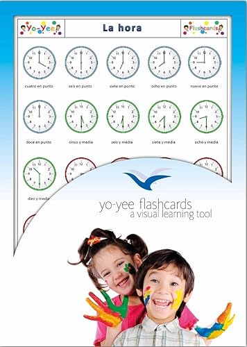Tarjetas de vocabulario - La hora - Telling Time and Clock Reading Flashcards en español - Tarjetas de vocabulario para el aprendizaje de idiomas