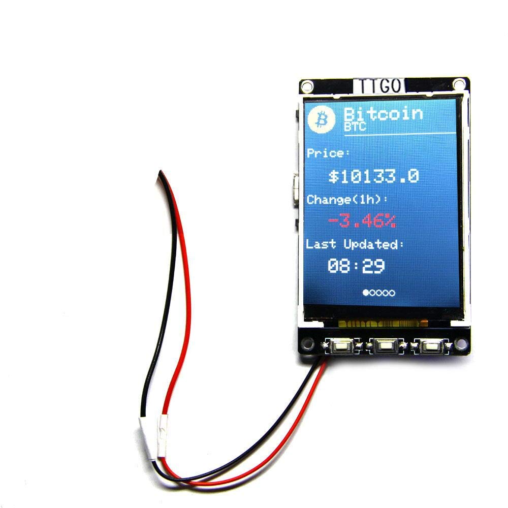TTGO New BTC Ticker ESP32 for Arduino Source Bitcoin Price Ticker Program 4  MB SPI Flash 4 MB Psram : Amazon.com.au: Electronics