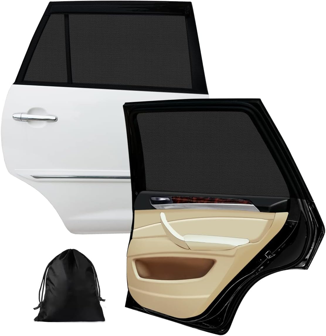 FDCYQW Seitenfenster Sonnenschutz Für Audi Q7 4L 2005-2015 - 4-tlg Set Schwarz