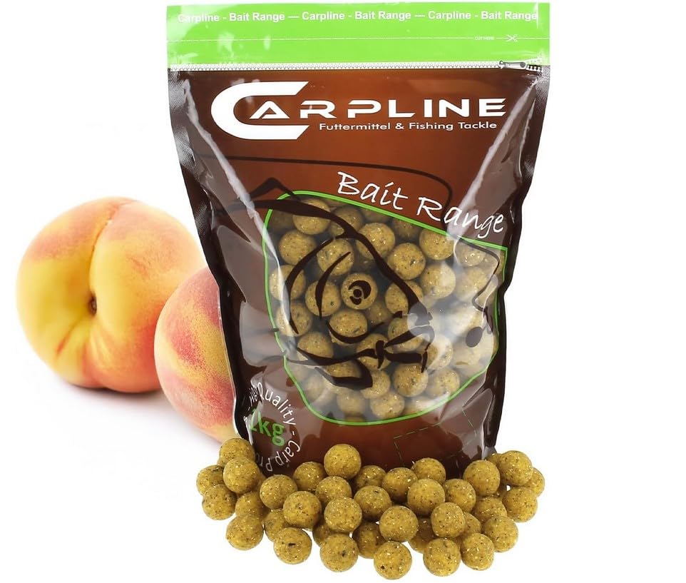 Boilies Peach Pfirsich - 10 kg - 20 mm - Karpfenköder zum Angeln, Futterboilies zum Anfüttern von Karpfen, Carp Baits, Angelfutter mit Lockstoff