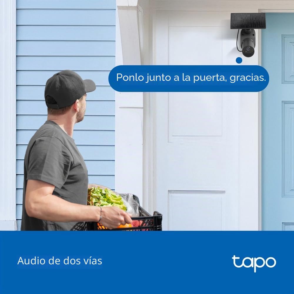 Tapo C411 Kit 2K 3MP Cámara de Seguridad con batería inalámbrica para Exteriores, cámara de Seguridad Solar, cámara Nocturna de Color al Aire Libre, detección de IA, IP65, no Requiere concentrador