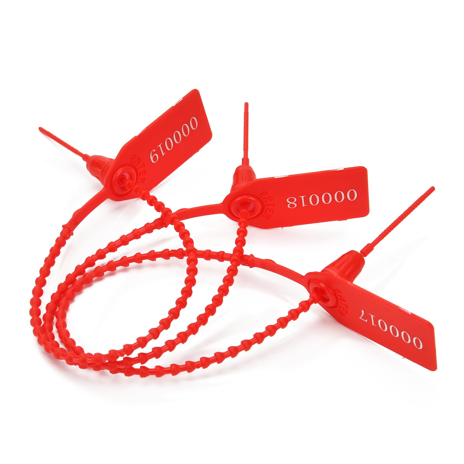 Lot de 100 attaches autobloquantes en plastique pour extincteurs - 250 mm de long - Rouge
