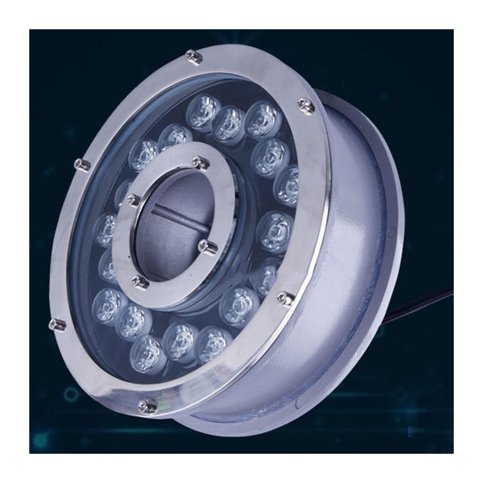 LGJEGD LED Fountain Light Underwater Ring Light IP68 Waterproof Suitable for Fountains, Swimming Pools and Lakes (Color : White, Size : 15W-12v)