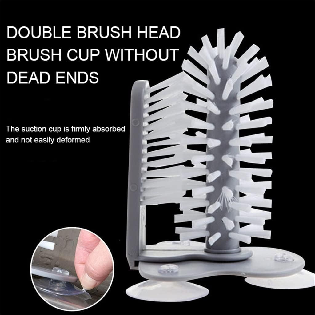 2 in 1 Bottle Cleaner Cup Scrubber Brush Kitchen Sink Drink Mug Glass Suction Cleaning Tool