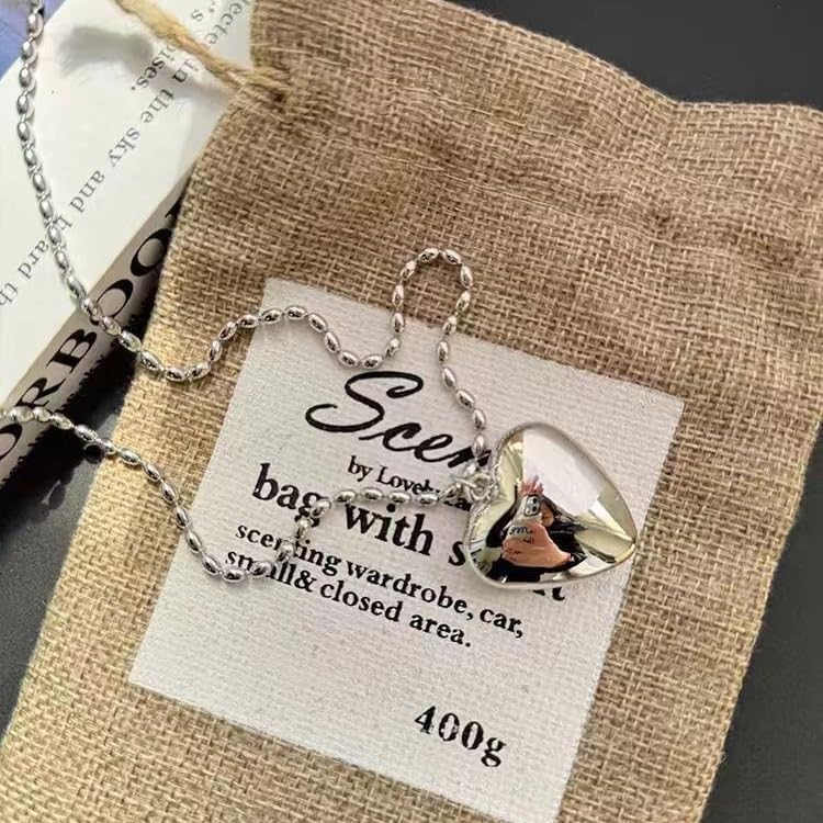 18K Gold Plated Chunky Silver Heart Pendant Necklace – Bold Polished Metal Chain with Statement Puffy Heart Charm - Image 3