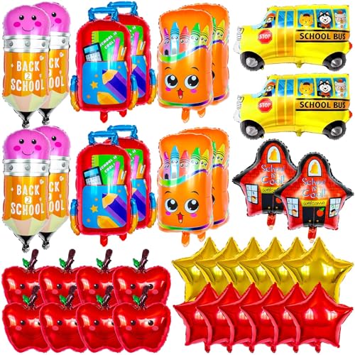 40 Pcs Back to School Foil Mylar Balloons