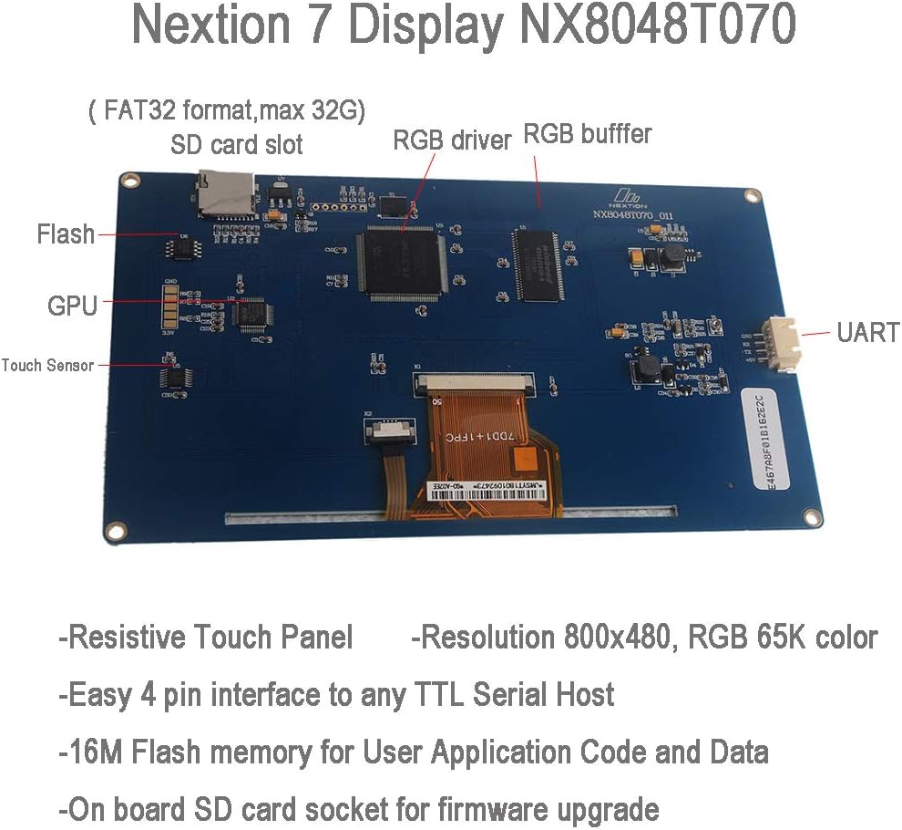 Transparent Acrylic Case for Nextion 7.0\