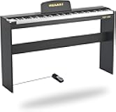 88 Key Digital Piano Keyboard, Semi Weighted Electric Keyboard Piano with 900 Tones, 700 Rhythms, 110 Demo Songs, 64 Polyphony and Sustain Pedal, Full Size Home Digital Piano for Beginners and Adults