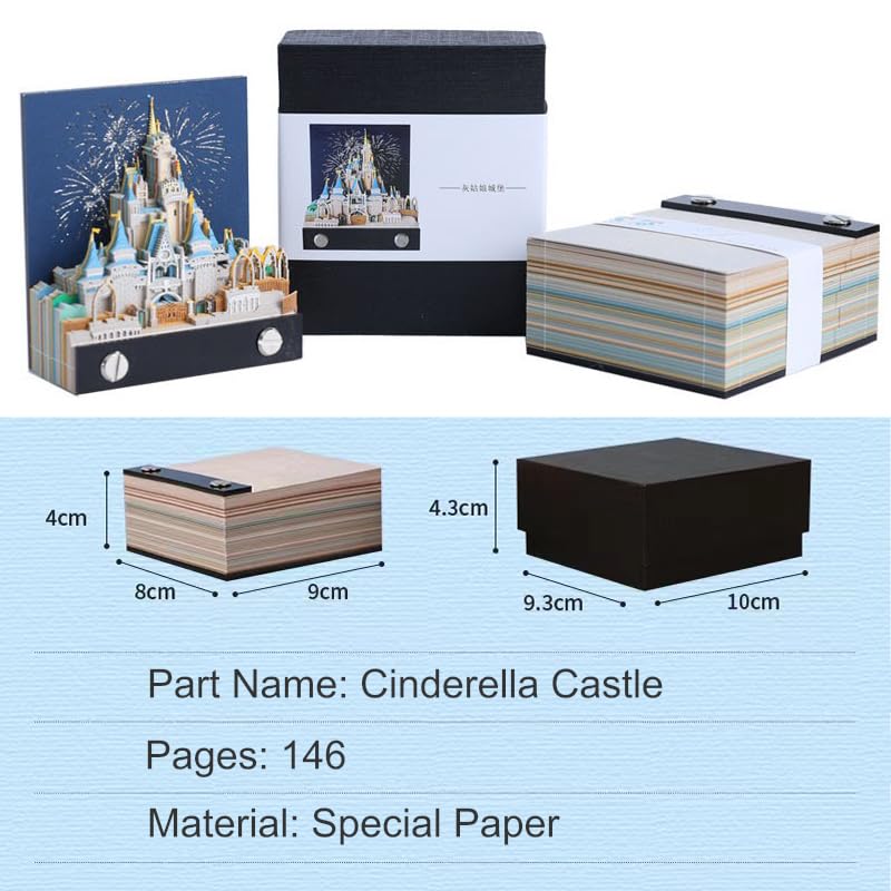 Amazon.co.jp: 3Dメモパッド城、切り離しペーパーリビールシンデレラ城