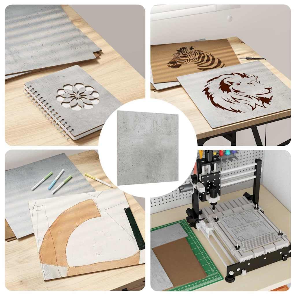 Dekoplatten Beton Grau 50 Stück 30 x 30 x 0,27 cm Holzwerkstoff Bastelholz zum Bemalen und Basteln Formen für Kindergeburtstag Bastelset Holzschilder beschriften