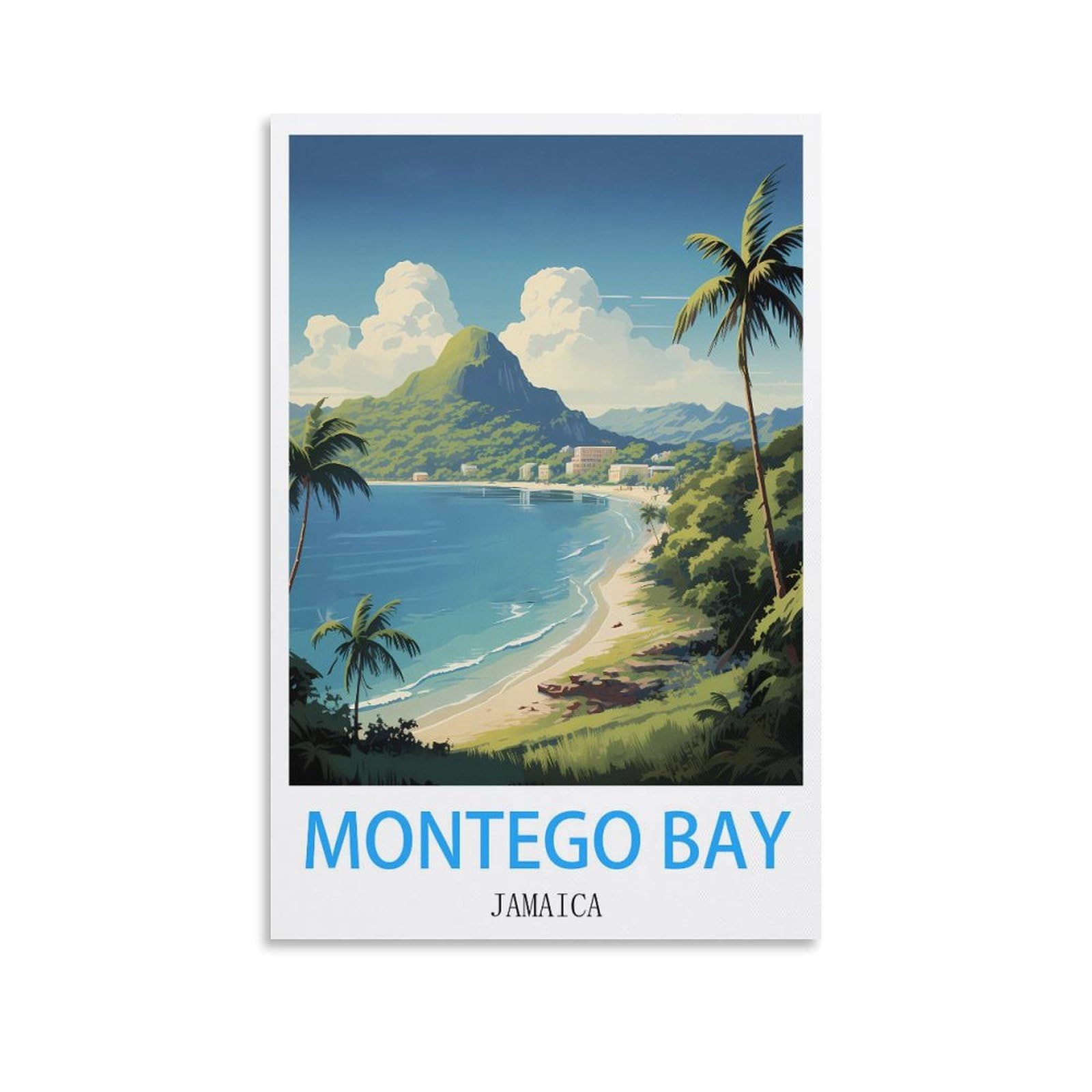 Metal Tin Sign,Montego Bay Jamaica,Ideal for Pub Shed Bar Office Man Cave Home Bedroom Dining Room Kitchen 30x30cm