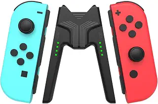 [LUYING] Joy-Con充電グリップ 遊びながら充電が可能 V字型 Joy-Con ハンドルグリップ 超軽量 装着簡単 持ち運びに便利 充電指示LED付